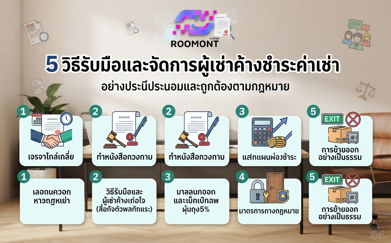 Roomont : 5 วิธีรับมือและจัดการผู้เช่าค้างชำระค่าเช่า อย่างประนีประนอมและถูกต้องตามกฎหมาย